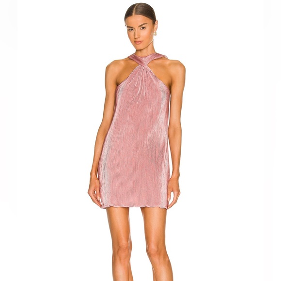 Revolve Pink Mini Dress with a Twist Neckline, Size Small - Picture 1 of 6